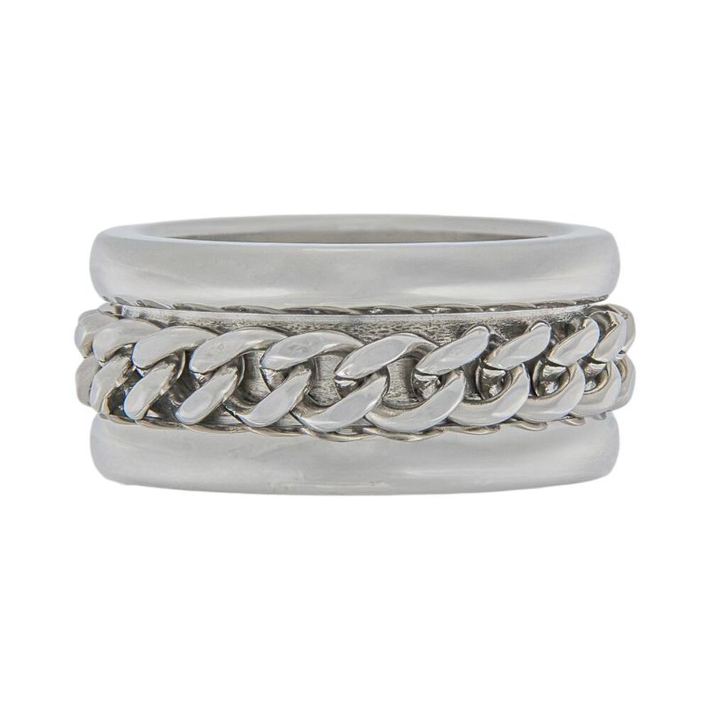 Men's Stainless Steel Curb Chain Band Fashion Ring, Size 11
